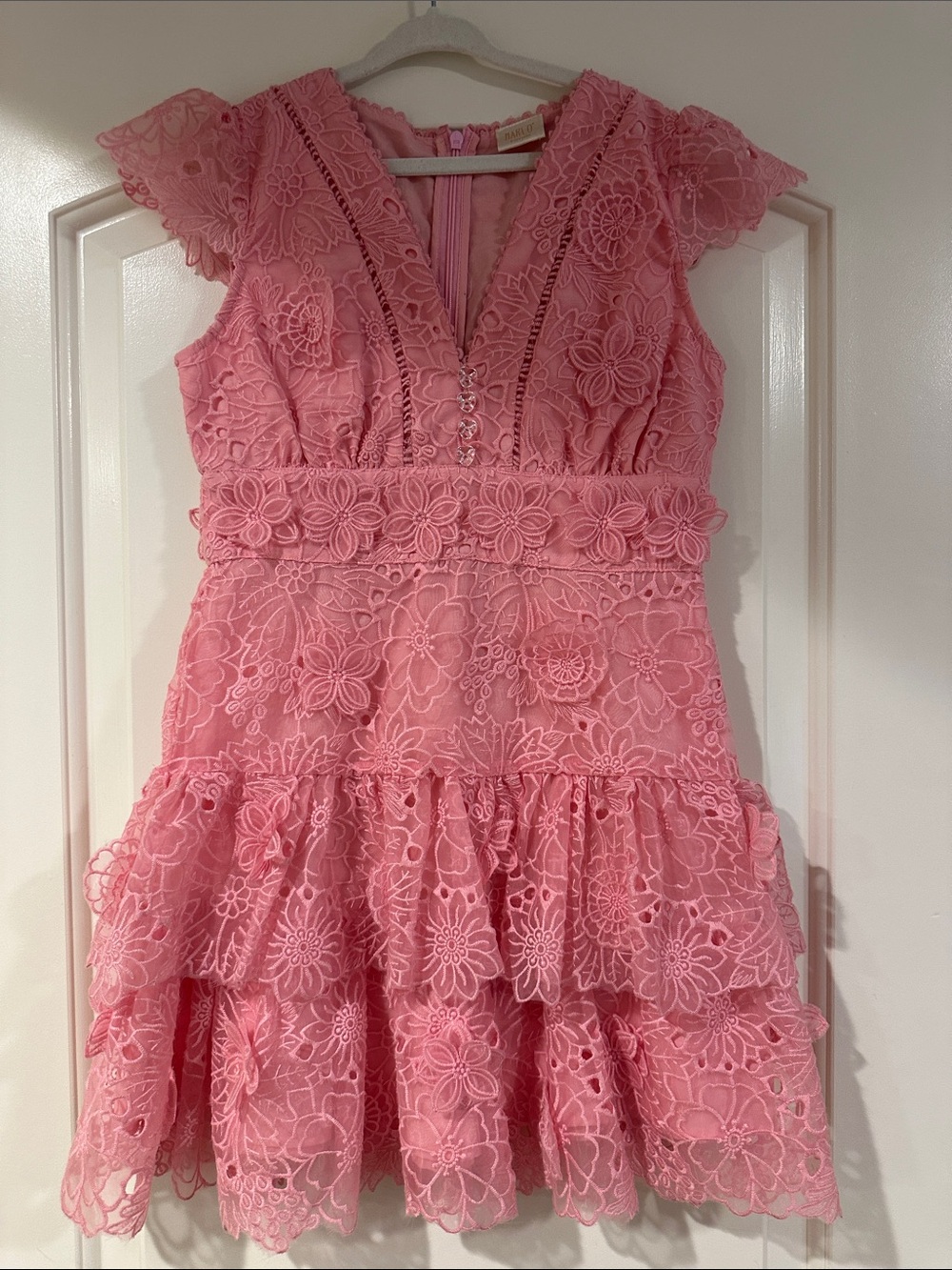 Marlo Girls Pink Floral Lace Dress